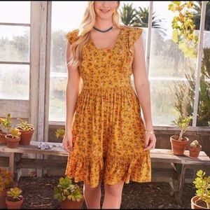 Matilda Jane Mustard Floral Fantasy Dress! NWT!